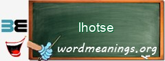 WordMeaning blackboard for lhotse